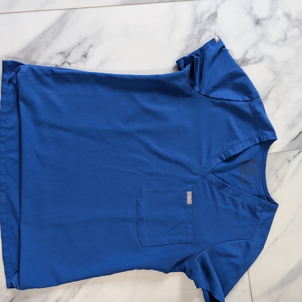 Figs Royal Blue V-Neck Scrub Top